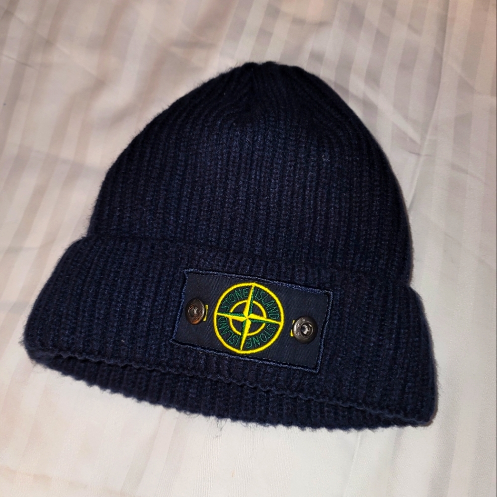 Stone Island Dark Blue Knit Hat